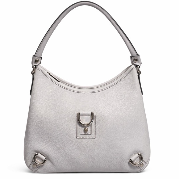 GUCCI Abbey D-Ring Hobo White Leather Shoulder Bag